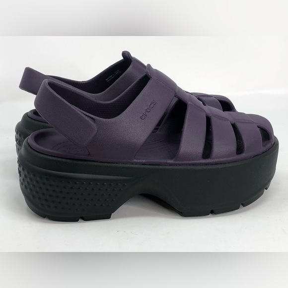 Crocs Women’s Stomp Fisherman Sandal 209938 Purple Black - Size 7 - Picture 8 of 10